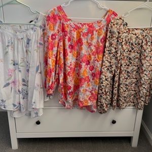 Three Lauren Conrad blouses.  Beautiful florals.